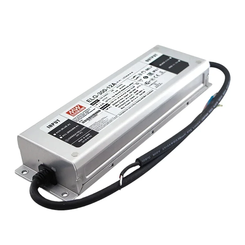 Среднее ELG-300-12A IP67 300 Вт один выход водонепроницаемое светодиодное освещение наружный трансформатор переменного тока постоянного 12 В 24 драйвер питания