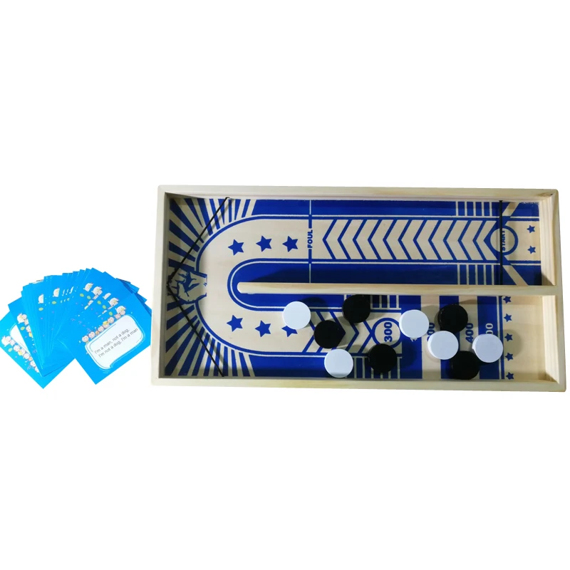 Wooden Fast  Sling Puck Game   Sling Shot Game Set Ejection Chess Board Game