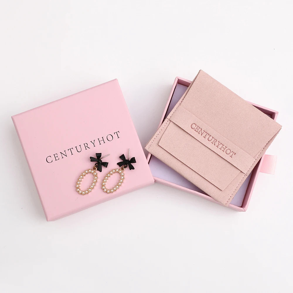 9*9cm Pink Jewelry Paper Box, Personalized Drawer Package Box Bracelet Necklace Earrings Package Box With Logo