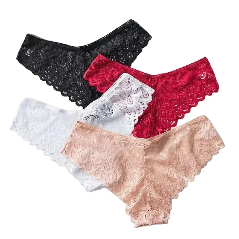 Lady Briefs S-L Size Sexy Panties Lace Intimate Women Lingerie Thongs Solid Underwear Fashion Underpants Breathable G-string