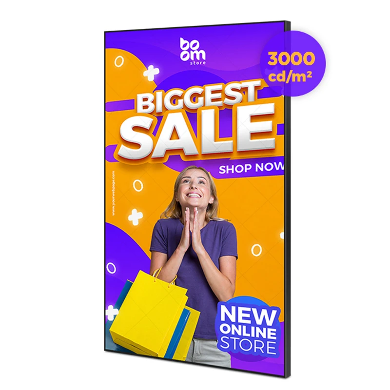 Refee indoor High Brightness 3000nits LCD Monitor Android Digital Window Display Shop Advertising Screen