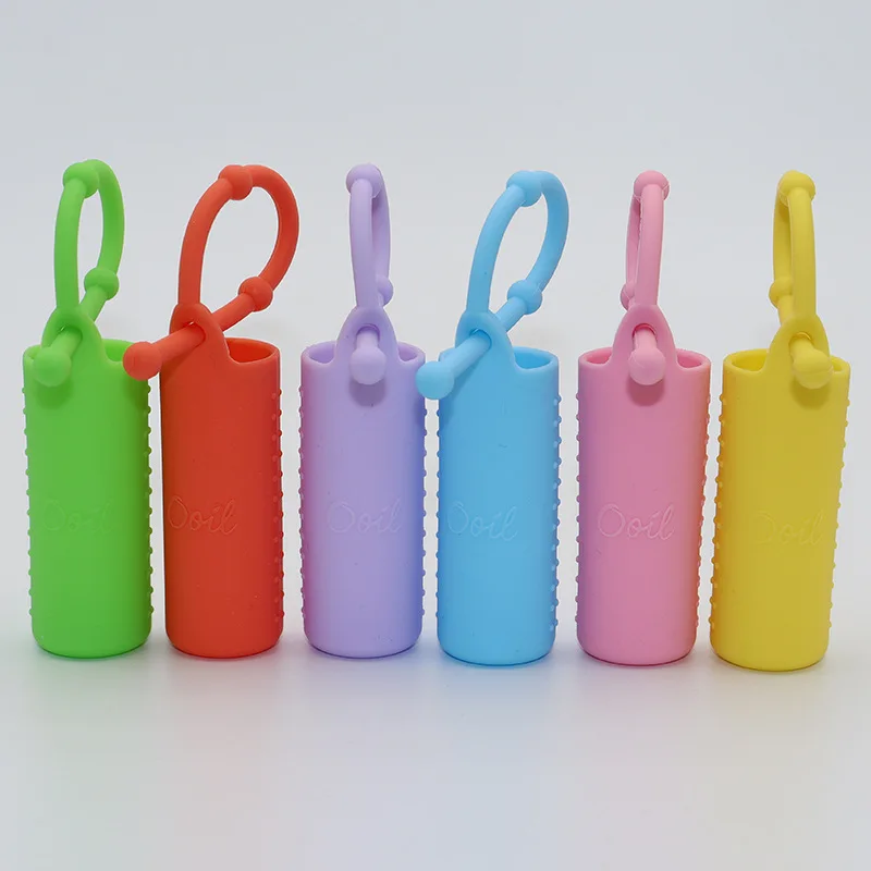 Colorful Silicone Protective Carrying Holder Case for 10ml Essential Oil Bottle