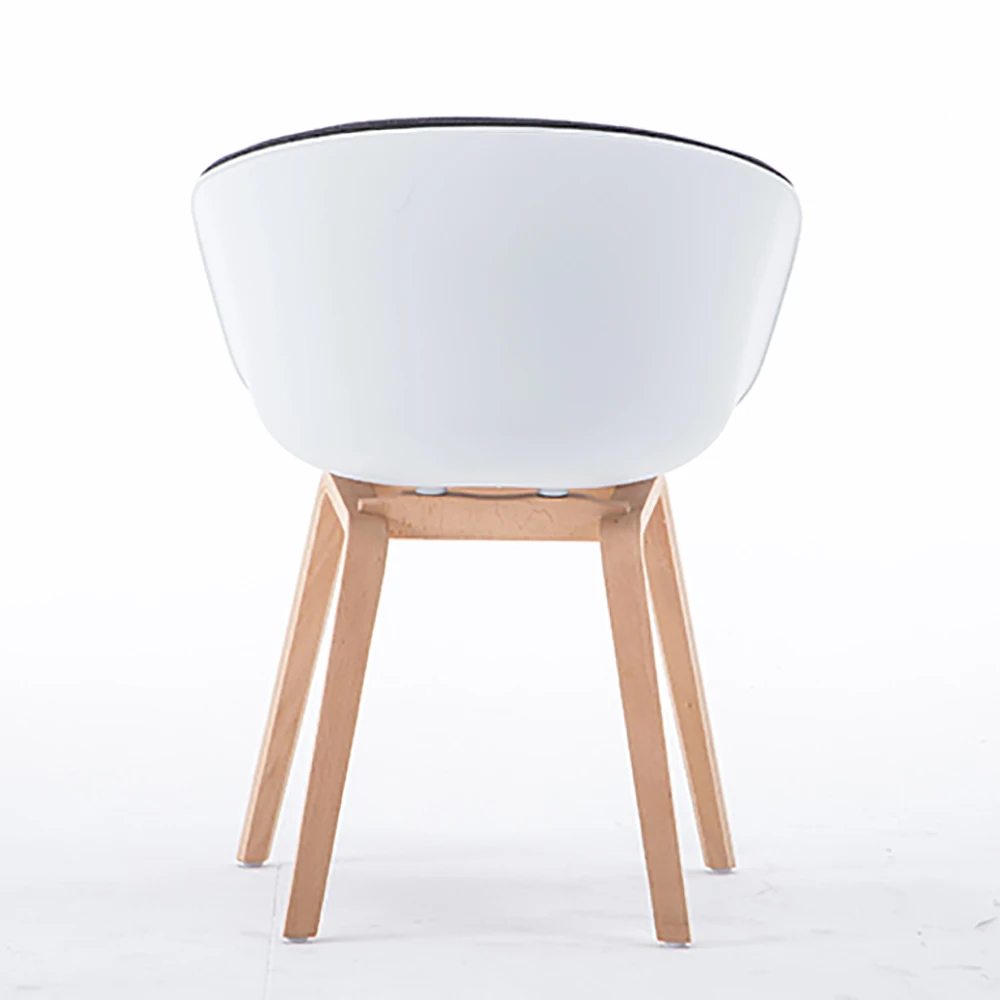 Scandinavian Furniture Basin Shape Pastoral Dining With Wood Leg Armrest Transparent Plastic High Chairs Modern Plastic Chair