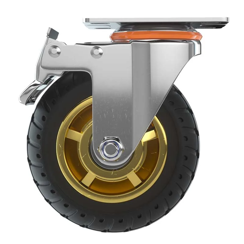 3 4 5 6 8 Inch Trolley 150 Mm Swivel Solid core Rubber Castor Wheel Bearing Capacity Heavy Duty Caster