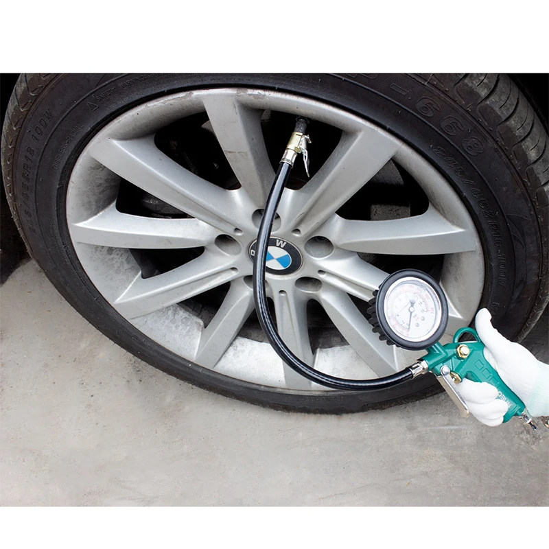 Handle Type Digital Tyre Inflator Pressure Gauge With Rubber Hose And Push Trigger Switch