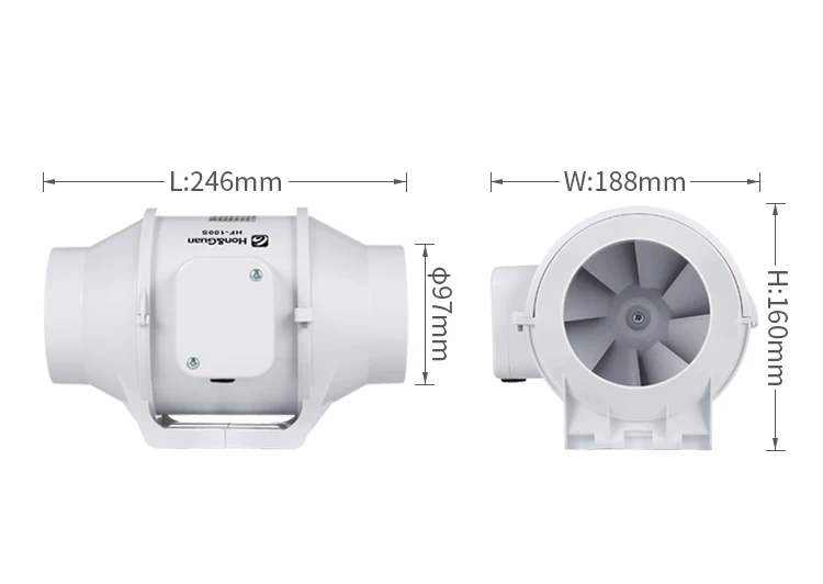 Hydroponic Agriculture Greenhouse Growing System 4 Inch Inline Duct Fan