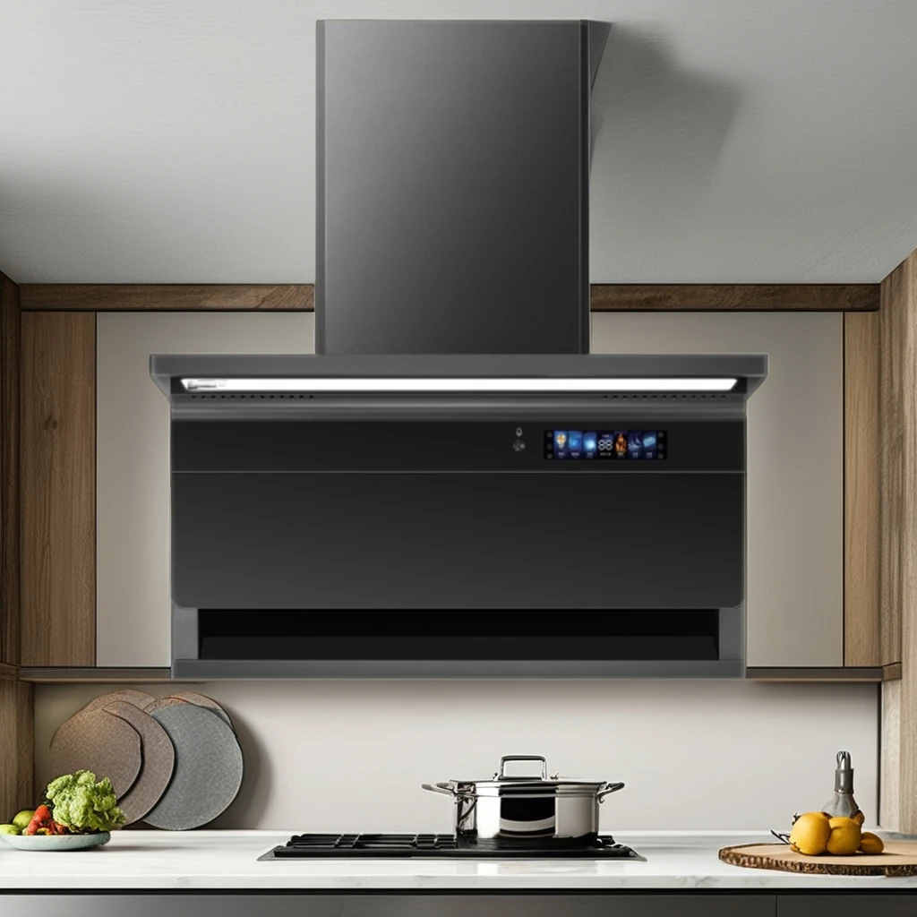Kitchen Cooker Hood BLDC motor range hood L shaped high suction low noise intelligent Extractor Chimney Hood