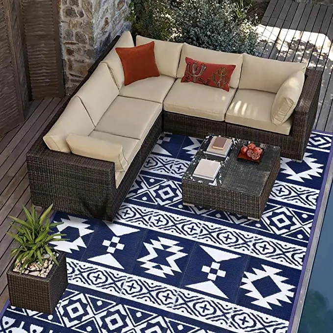 anti slip recycled geometric large patio rugs and carpets plastic polypropylene waterproof outdoor rug