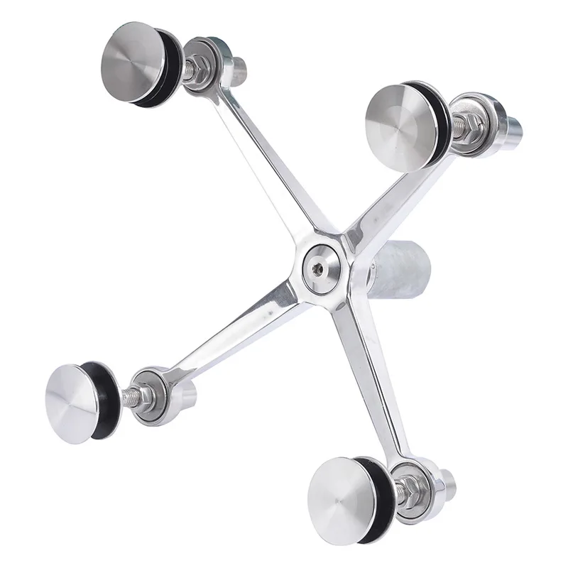 Glass Curtain Wall Spider Connector Fitting Bracket Glass Hardware Spider Stainless Steel 4 Arm Fitting Spider Claw