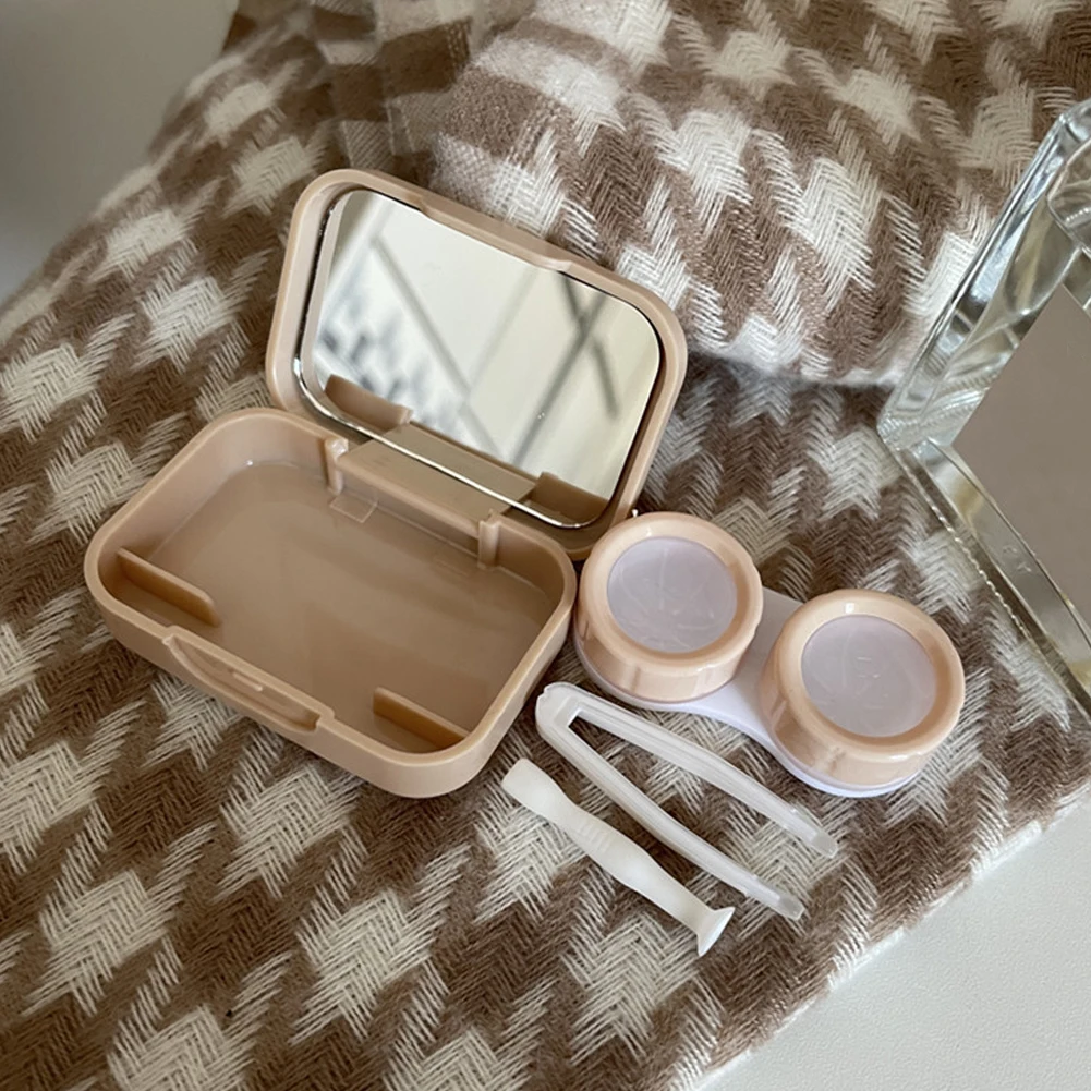 Высококачественная Светоотражающая крышка чехол для контактных линз с зеркалом цветной чехол для контактных линз аксессуары оригинальный держатель из пластика