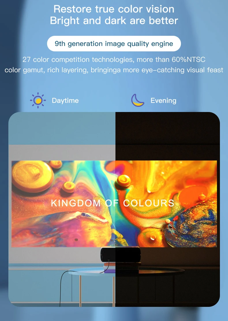 RIGAL P1 video projectors presentation equipments theater home digital auto focus 4k mini video tv projectors