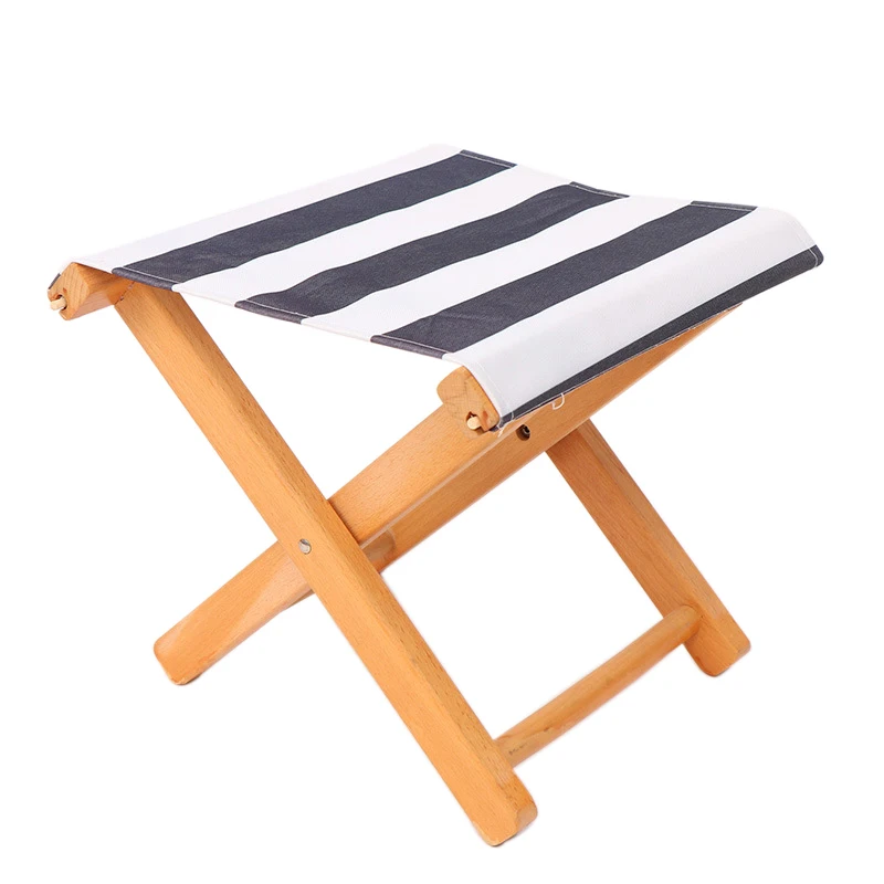 Outdoor solid wood fishing chairs portable canvas folding stool camp chair