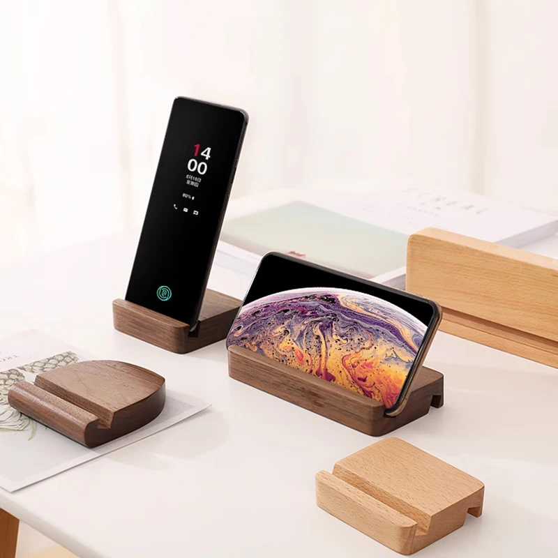 Cheap Wooden Phone Holder Stand Mobile Smartphone Support Tablet Stand For Desk Cell Phone Holders Stand