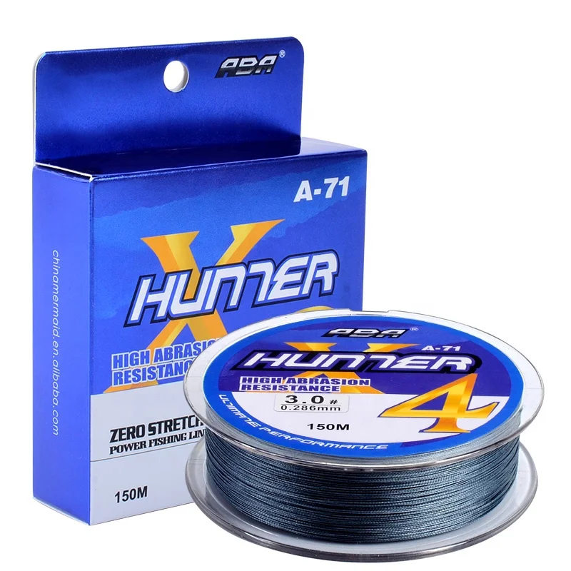  Многонитевая рыболовная плетеная леска Hunter 150 м из супер полиэтилена с 4 жилами и плавающим