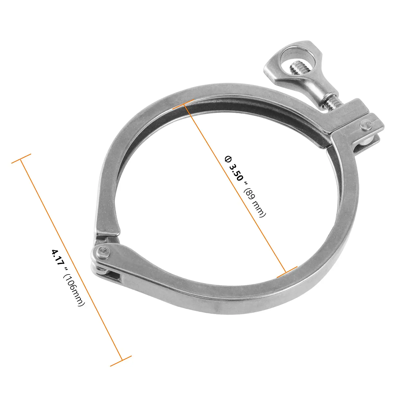 casting price sanitary ss 304 tubes ferrule tri clover tc clamp with Serrated Wing Nut for pipe