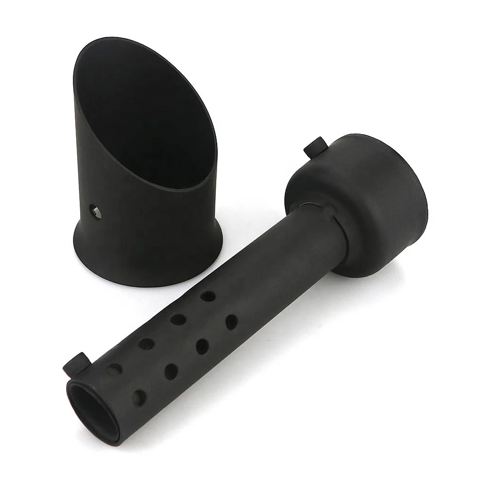 REALZION Motorcycle Half Case Black Carbon Steel Exhaust Pipe Muffler For KTM DUKE 250 390 2017 2018 2019