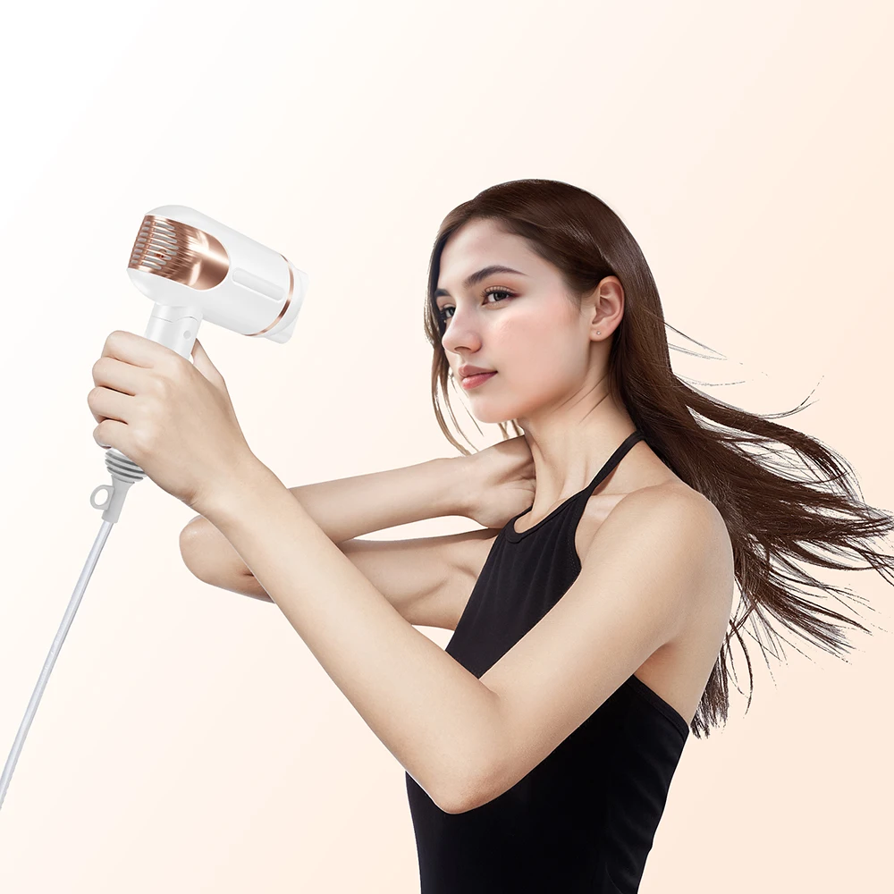 Profession 1000 Watt Travel Use Mini Compact Size Household Professional Strong Wind Negative Hair Dryer With Foldable Handle