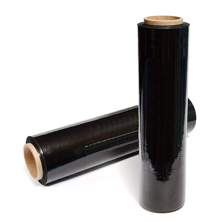 China Manufacturer High-toughness Packing LLDPE Black Plastic Rolls of Stretch Film