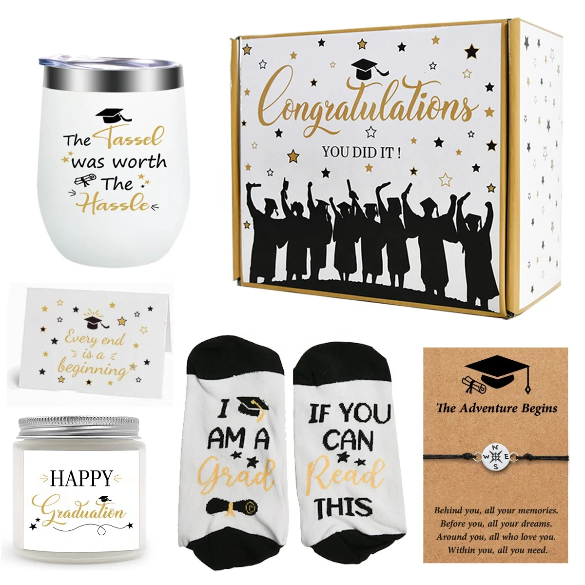 Graduation Gifts Set for Her Girl Women Gift Set Coffee Mug Necklace Towel Bear High School College Graduated Gift