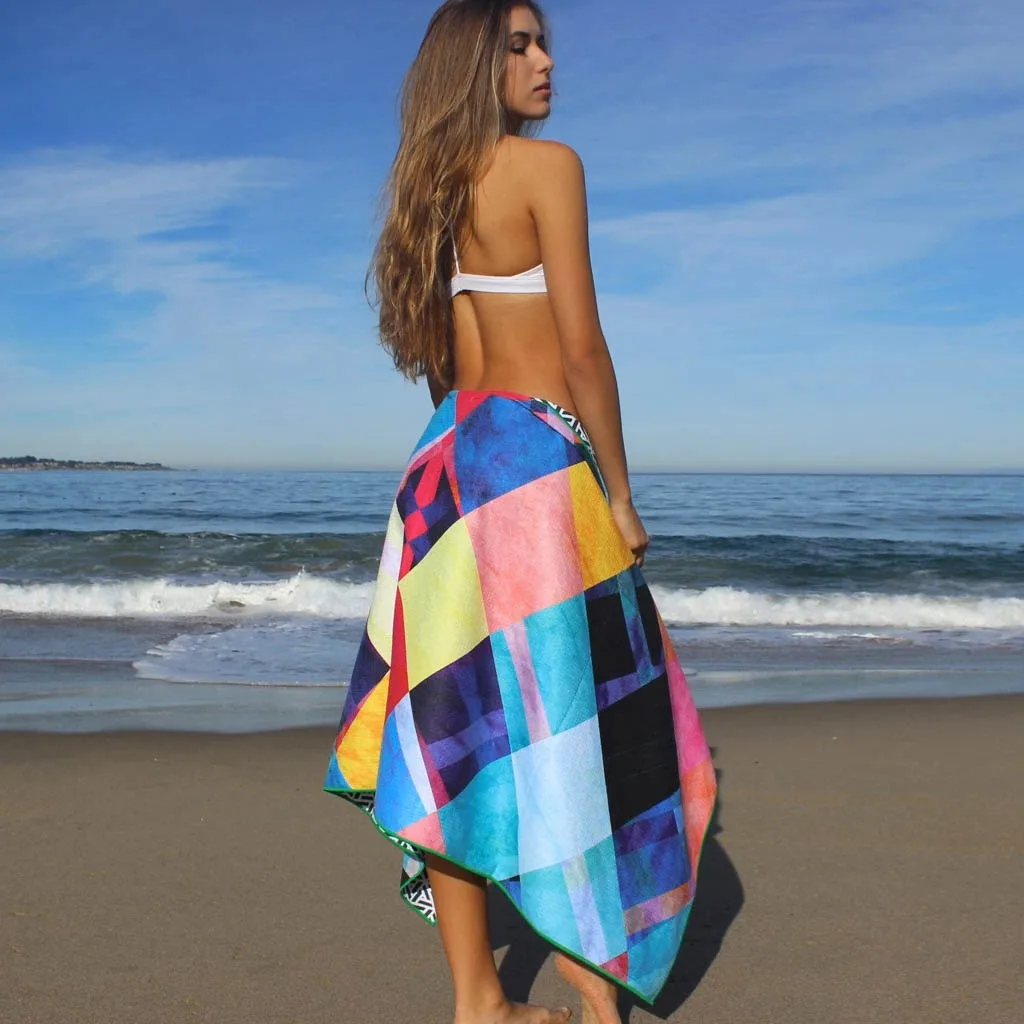 Sample Free Microfiber Sandfree Custom RPET Waffle Beach Towel