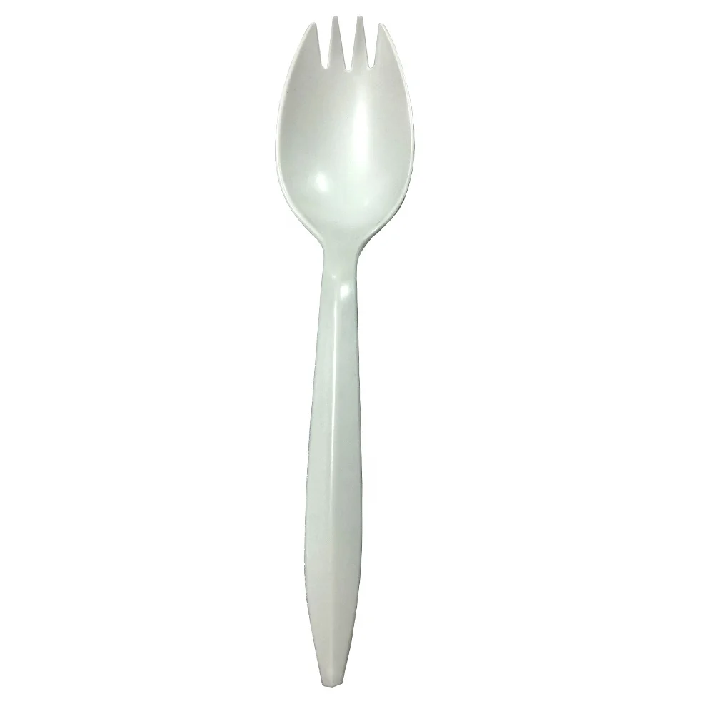 
100% Eco Friendly corn starch bio-based spoon and fork Recyclable Spork for salad 