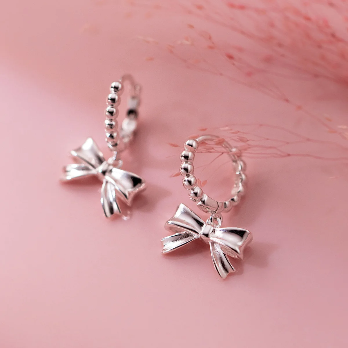 Round Ear Buckles Hoop Earrings Jewelry For Women Delicate 925 Sterling Silver Bow Earring Findings