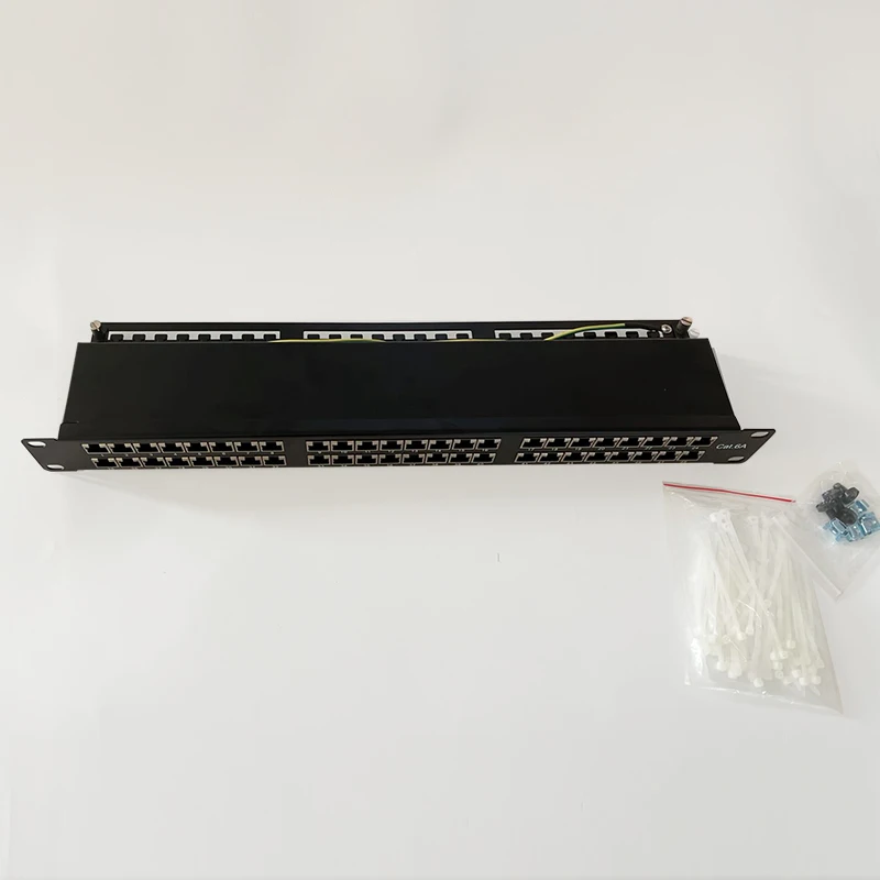 Hot 1U 48 Port STP Cat6A Patch Panel