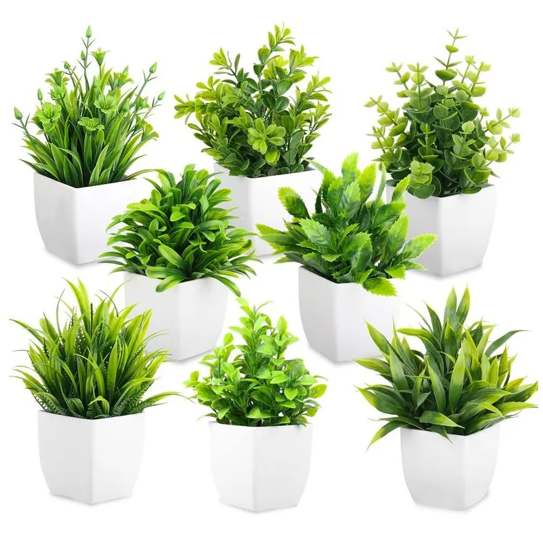 Sell plastic flower factory make artificial grass with flower fakes plants eucalyptus faux lavender small plants with pots