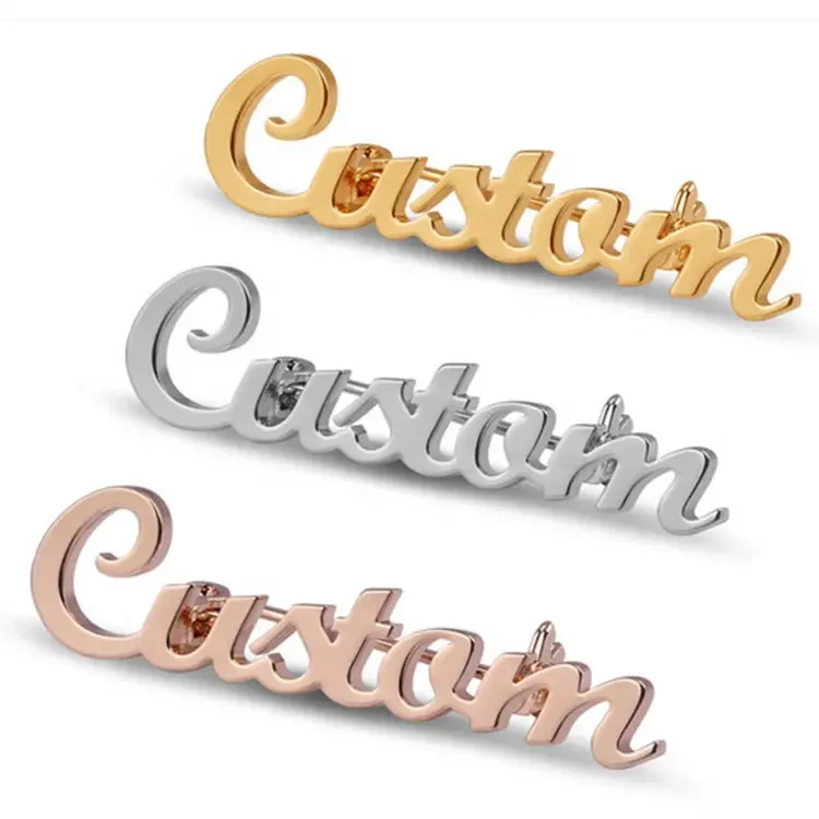 Metal logo badge custom metal logo snapback hats Enamel lapel badge custom hoodie with metal pin Antique gold soft enamel pin