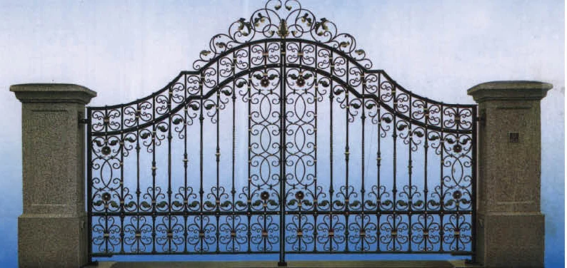 black and gold wrought iron main gate Casting gate YL-E051