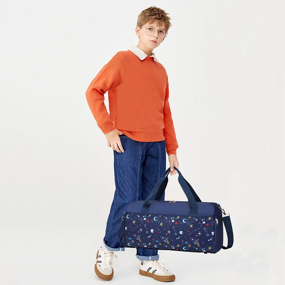 Custom Waterproof Foldable Children Travel Bags sport overnight weekend duffle bag for girls boys kid Gifts Tote Style