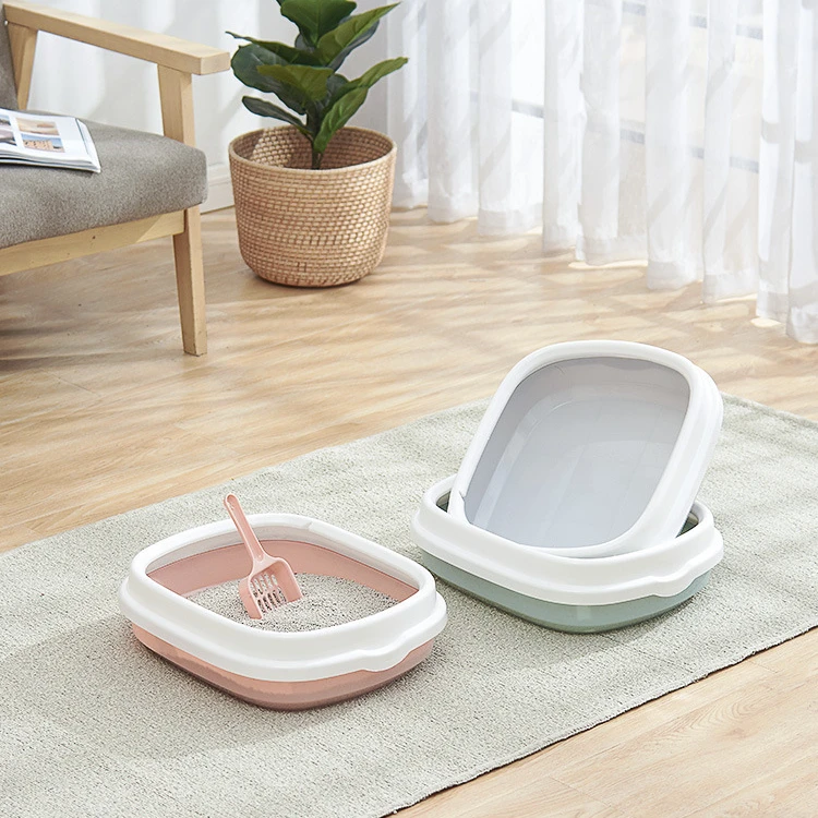 Factory wholesale custom semi-enclosed splash-proof removable cat litter box cat litter shovel cat cleaning supplies