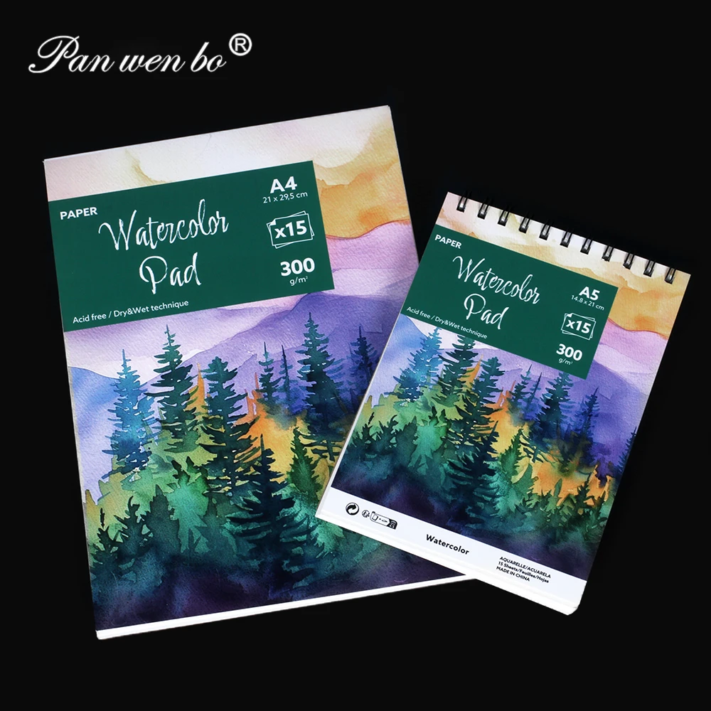 Panwenbo A4 Size Watercolor Paper Pad 300 Gsm Cold Press Watercolor Paper Water Color Pad Watercolor Sketchbook For Art Painting