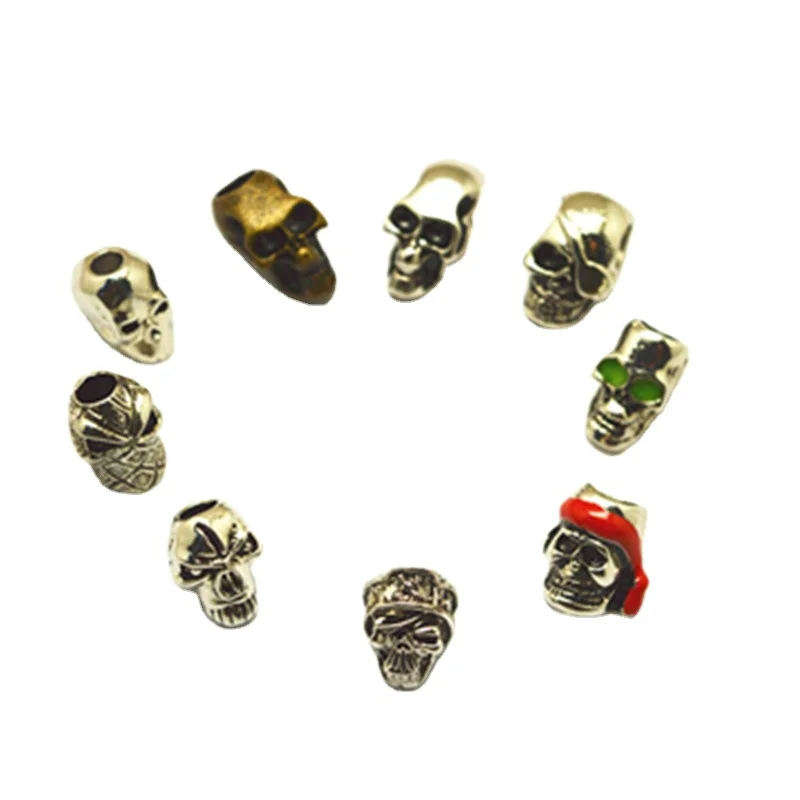 Metal Skull Beads For 550 Paracord Knife Lanyards whoelslae