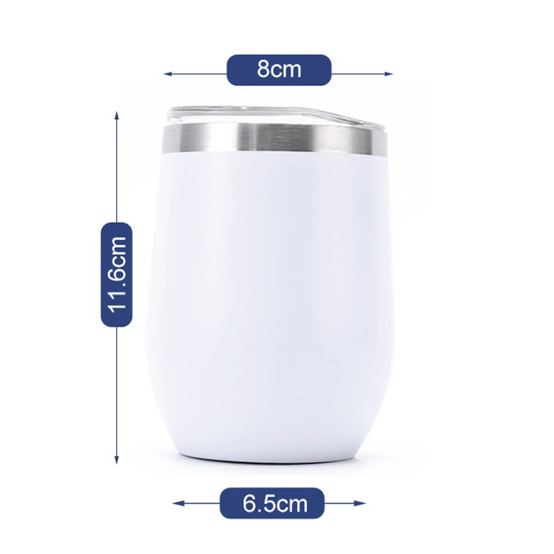 12oz Egg Tumbler Camping Mug For Hot Drinks Double Wall Vacuum Insulated Cup With Lid Stainless Steel Wine Tumbler Mugs