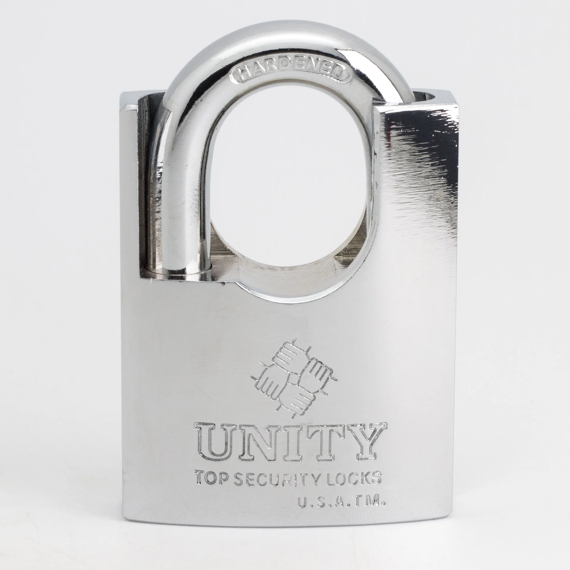 High security arc type wrapped shackle padlock cylinder changed stainless steel padlock