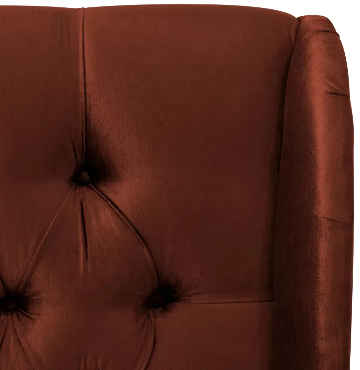 Upholstered wingback bed frame set with clean lines and an elegant style Tufted Velvet Upholstered Wingback Bed