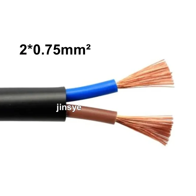 CE/VDE 2 Core 0.75mm Pattern GRAY Electrical Cloth Wrap Cotton Braid Fabric Electric Wire