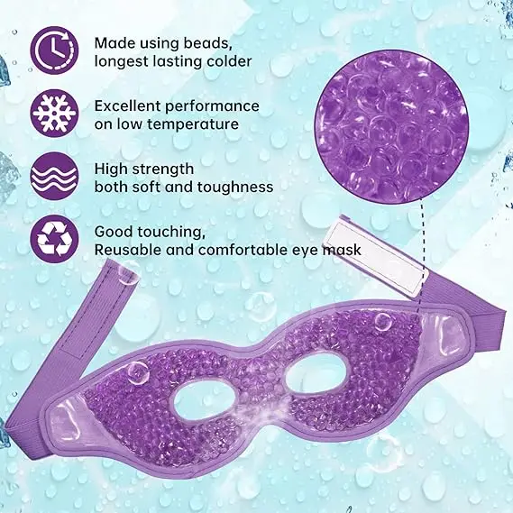 Massager Hot Cold Ice Pack Reusable Gel Beads Eye Mask For Eyes And Beauty Care Reduce Swelling