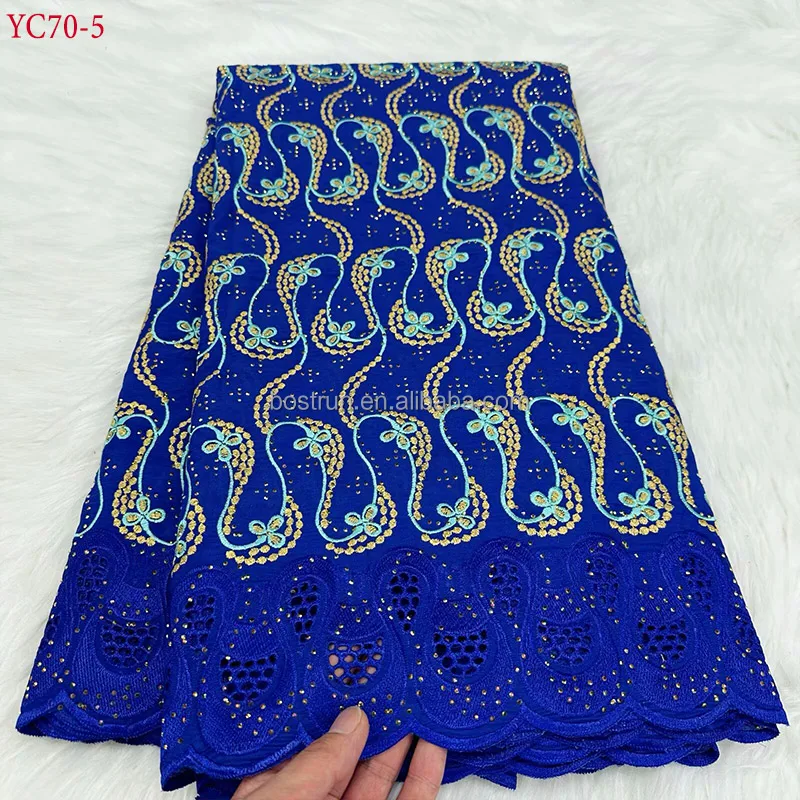 YC70  lafaya switzerland women luxury fabric wholesale crystal embroidery fabric