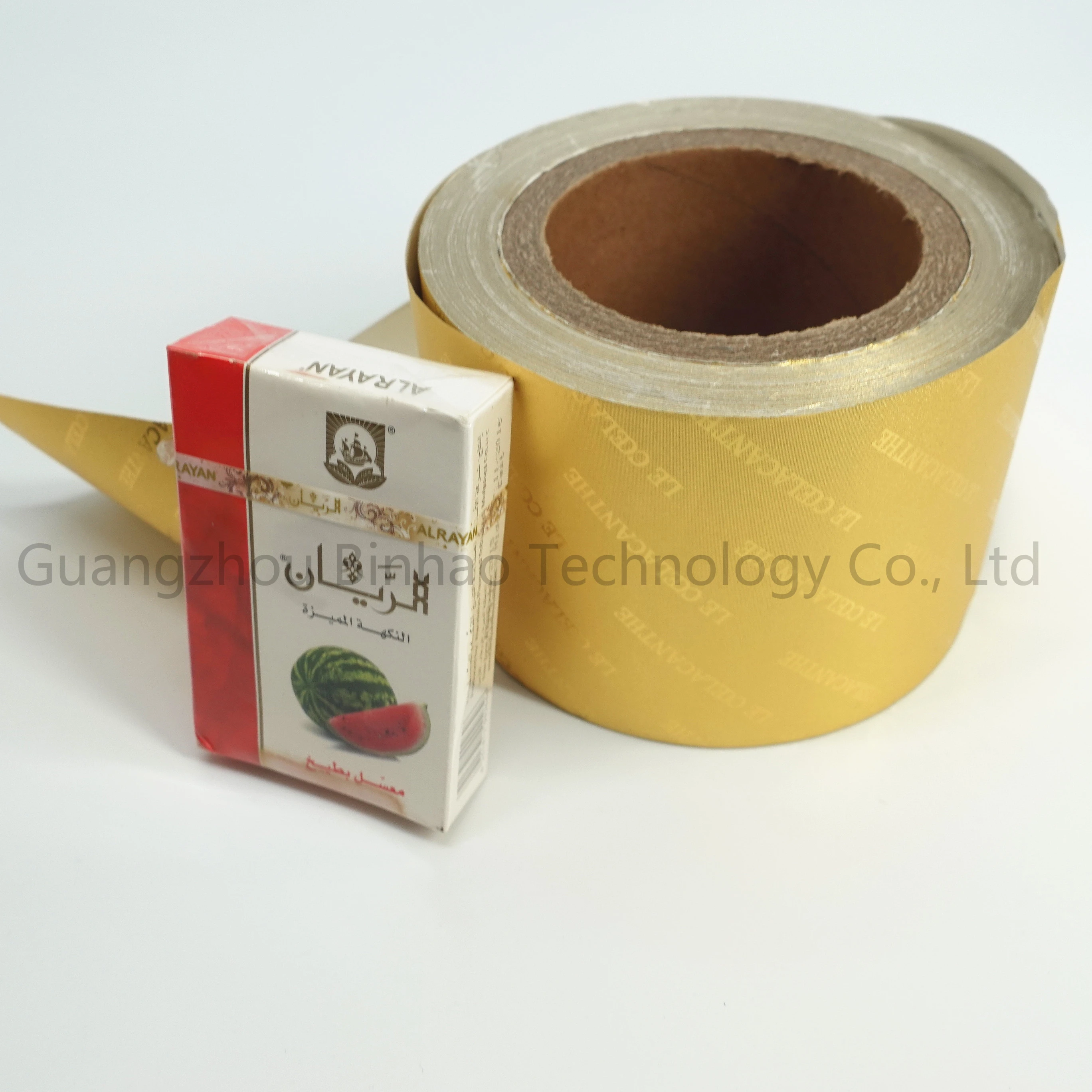 Custom Embossed Aluminum Foil in Golden Color Soft and Coated Cigarette Wrapping Paper in Roll for Food Use