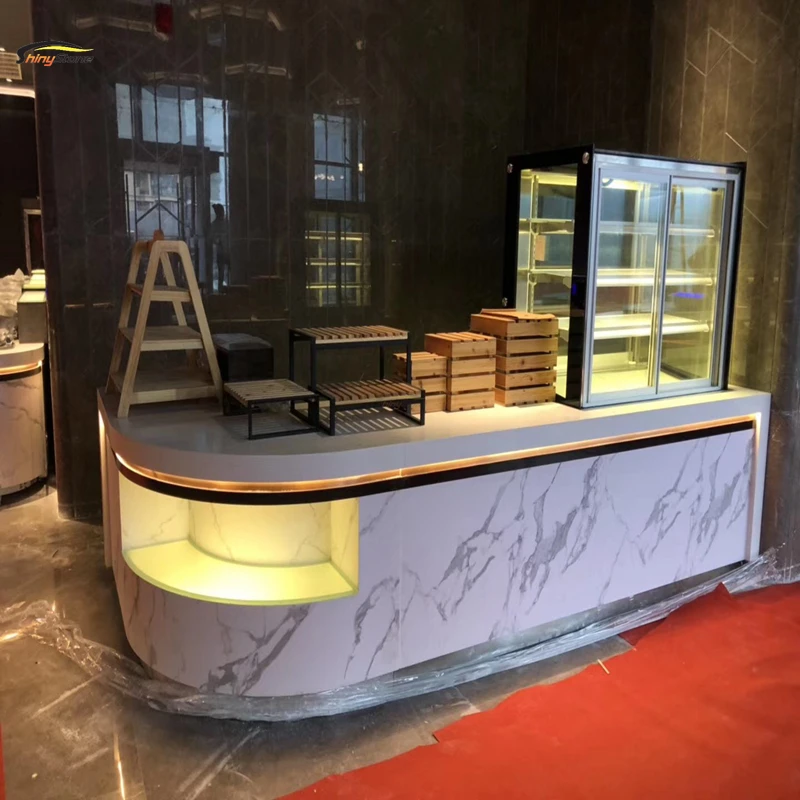 Top quality stylish design acrylic solid surface buffet bar