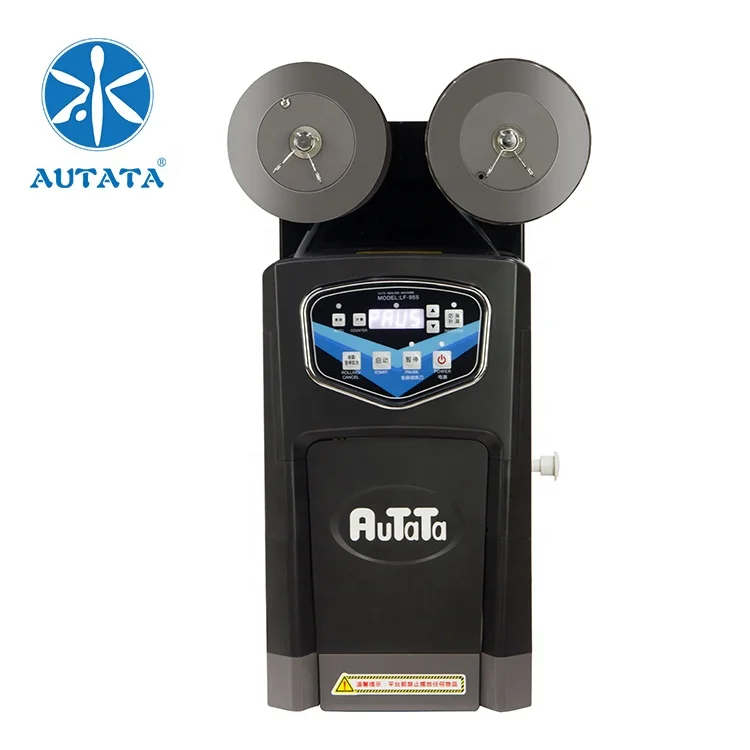 Disposable Bubble Tea Plastic Cup Sealing Machine Electric Paper Cup Sealing Machine AUTATA LF-95S Black Cup Size: 90-95mm