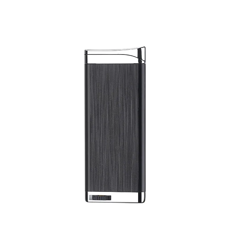 Ultrathin red flame gas lighter windproof metal refillable butane lighter