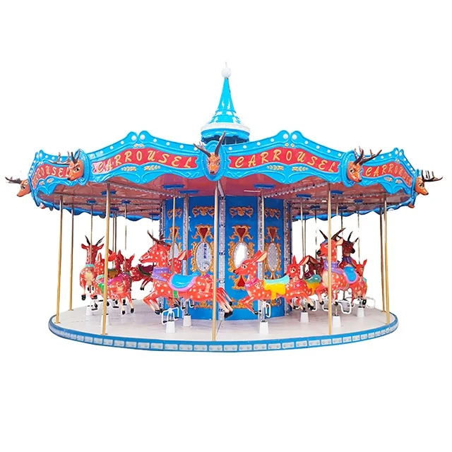 16/24/36 Seats Fairground Attraction Equipment Manege Merry Go Round Horse Carousel Import Kids Rides From China Amusement Park