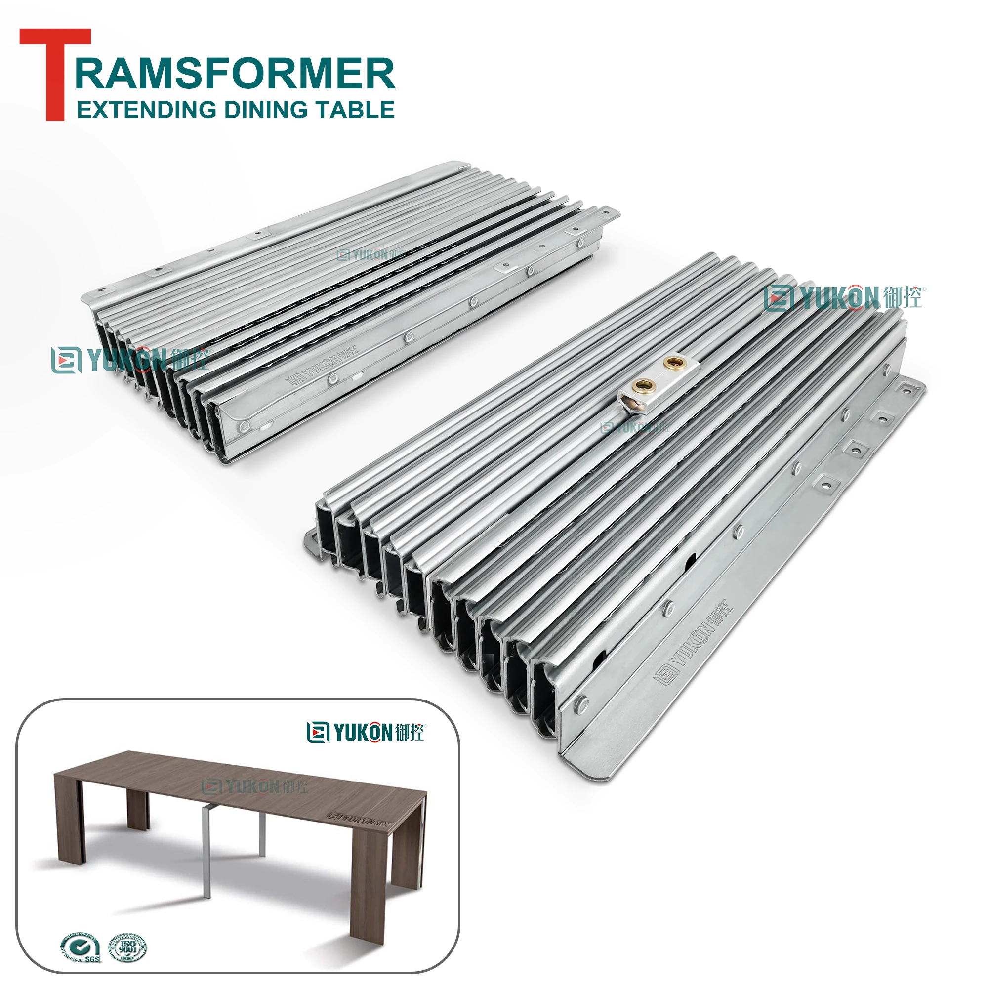 Iron Steel Ball Bearing Pull out Folding Table Slide Extendable Mechanism