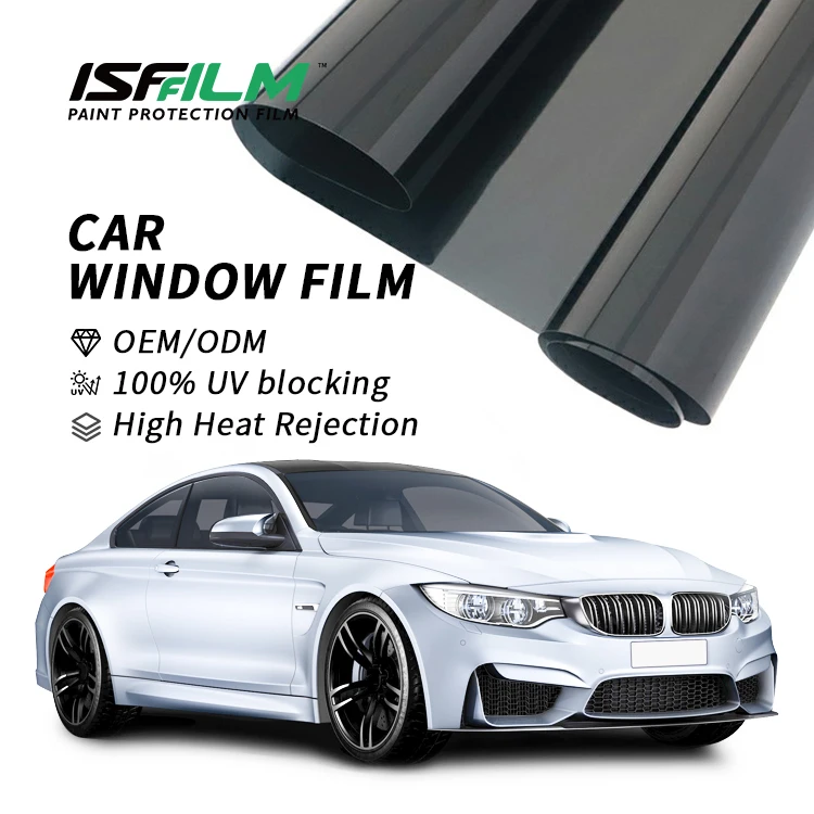 ISFfilm Automotive heat insulation uv rejection 5% 35% 50% 70%VLT nano ceramic car window tint film roll