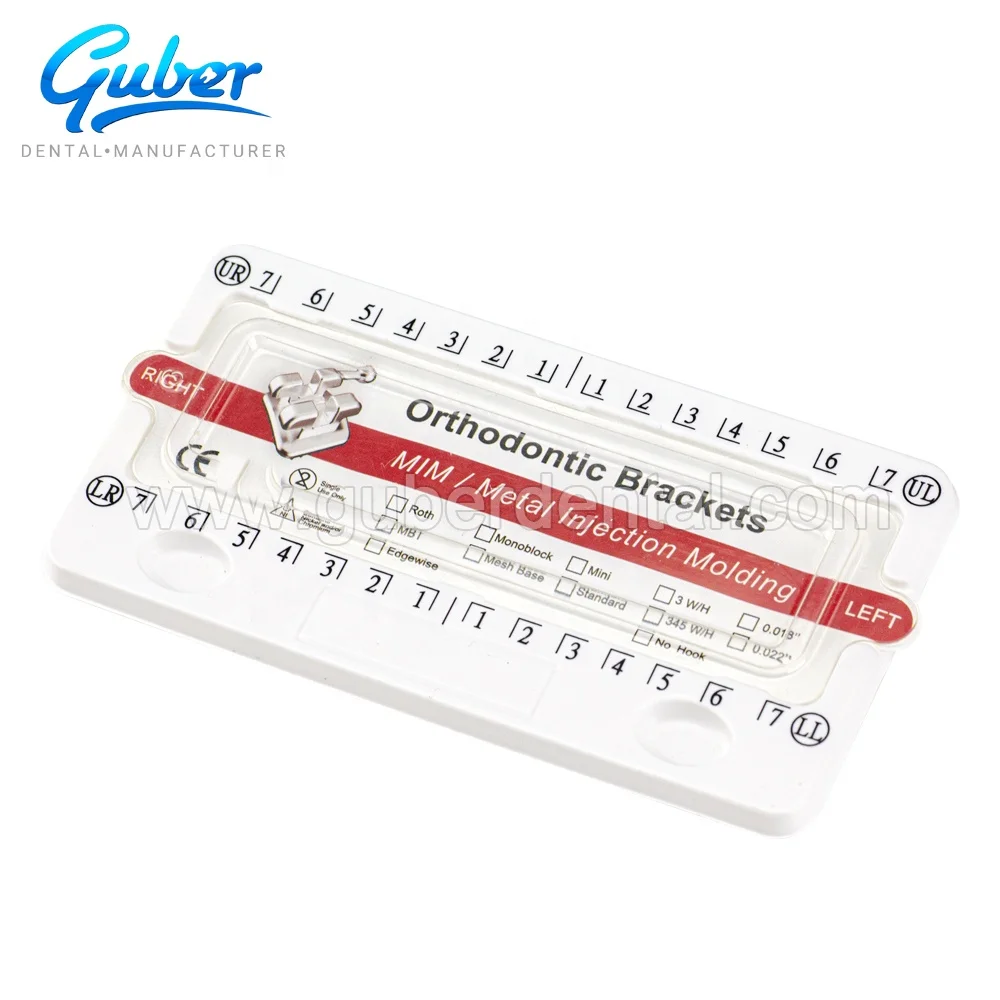 + Guber Dental Consumables Professional Orthodontic Brackets 018 022 Mini Roth / M-B-T / Edgewise Metal Braces