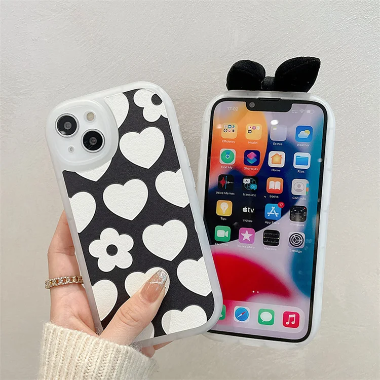 New Girl Aesthetic Love Heart Pink Bow-knot Cute Phone Case Back Cover For Huawei iPhone 13 Pro Max