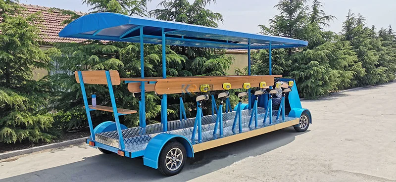 Best Sell Blue Electric Pedal Pub Beer Bike Moteur For City Tour Team Building Road